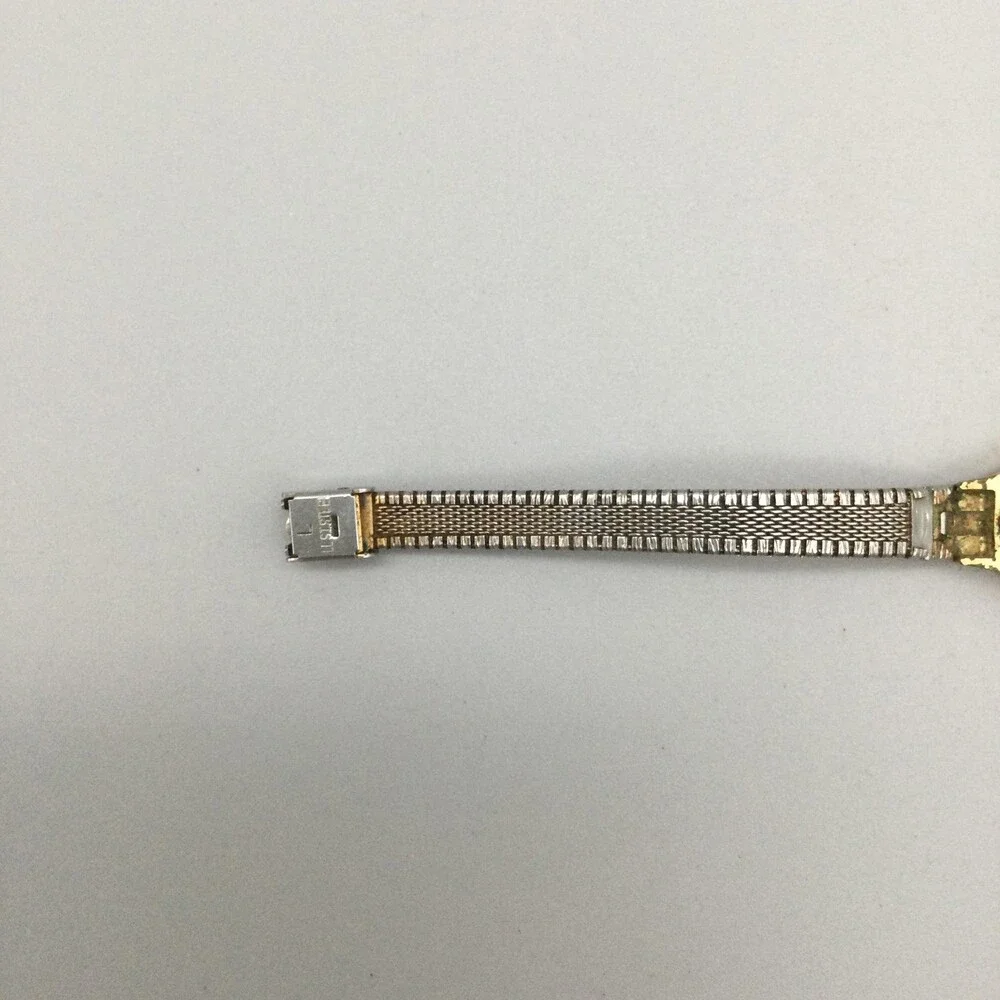 Vintage Timex Womens Watch 18mm Gold Dial Silver Tone Bracelet Manual Wind